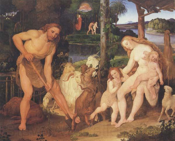 Johann anton ramboux Adam and Eve after Expulsion from Eden (mk45) Norge oil painting art